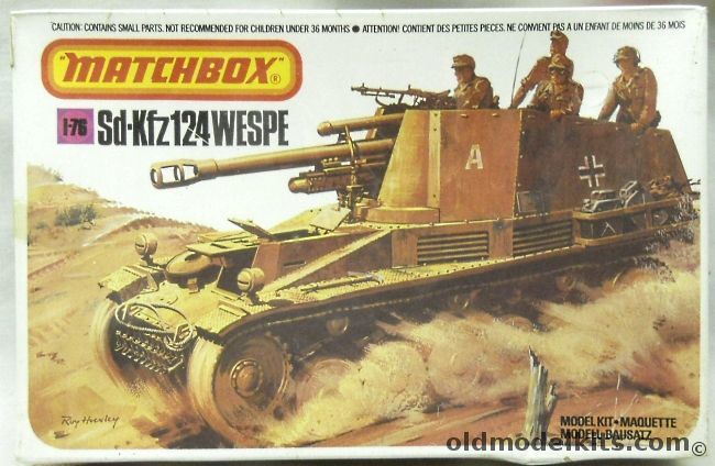 Matchbox 1/76 Sd. Kfz. 124 WESPE with Diorama Display Base, PK-77 plastic model kit